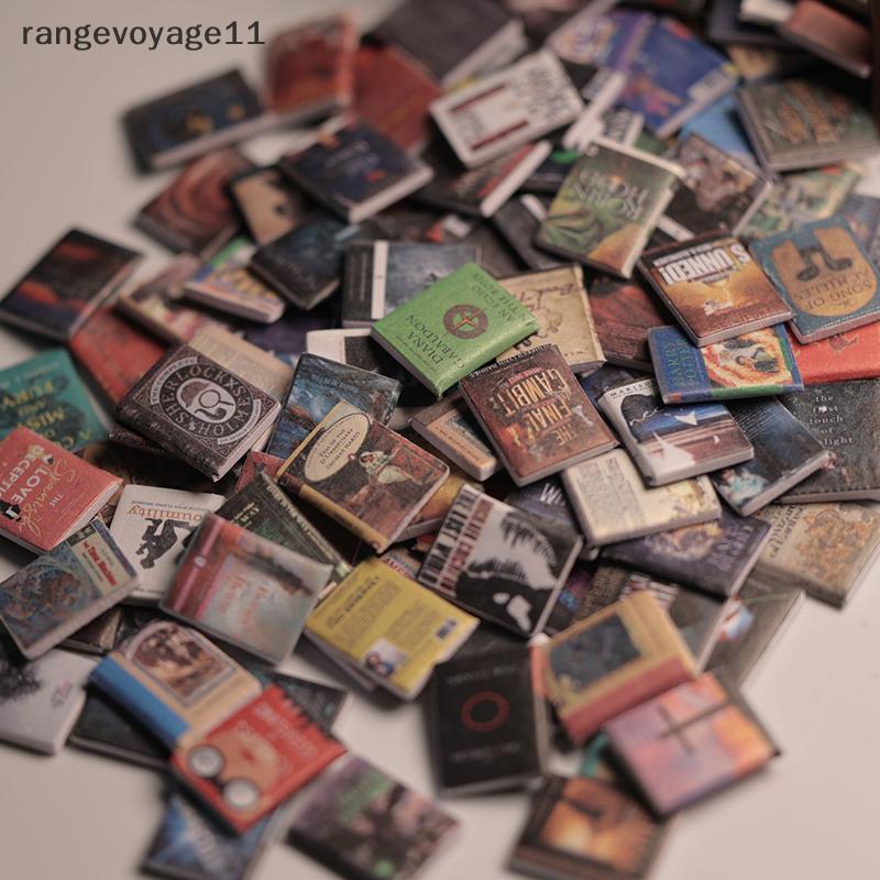 [Range11] 200 ชิ้น Miniatures บ้านตุ๊กตาหนังสือความวิตกกังวลชั้นวางหนังสืออุปกรณ์เสริมมินิหนังสืออุป