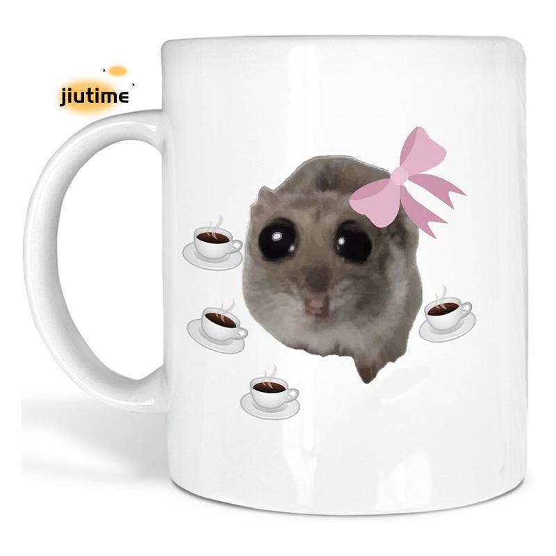 แก้วหนูแฮมสเตอร์ Sad Hamster Meme แก้วหนูแฮมสเตอร์พิมพ์แก้ว Sad Hamster Meme Cuttie Mug Good Morning