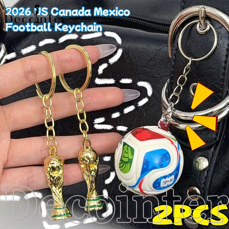 [สไตล์สวย] 2026 USA Canada Mexico Football World Cup Soccer Keychain - Competition Themed Football ของที่ระลึก พวงกุญแจ