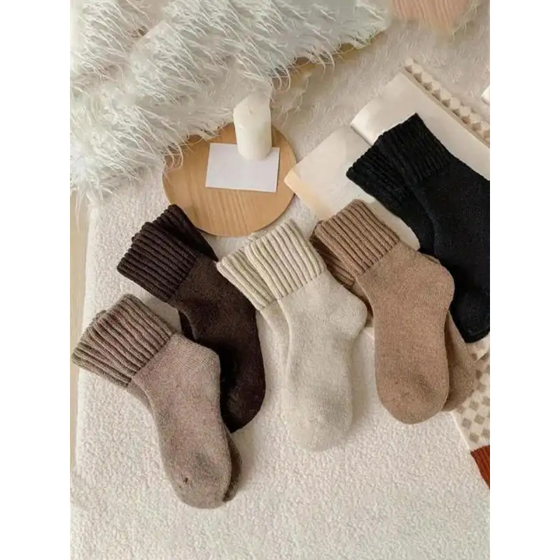 Nyzfexk Women's Solid Mid-calf Socks, Casual Soft Comfy Warm Socks for Fall & Winter, Women's Socks 
