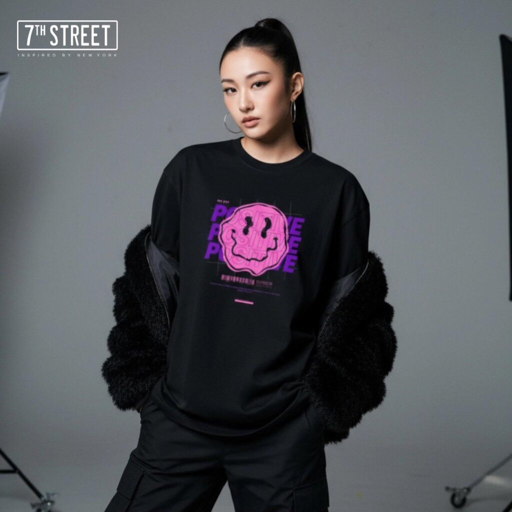 เสื้อโอเวอร์ไซส์ 7th Street ผ้า Cotton เบอร์ 20 เส้นใยcotton100% ระบายความร้อนดีมาก ผ้าหนาอยู่ทรง แพทเทิร์นสไตล์ยุค90...