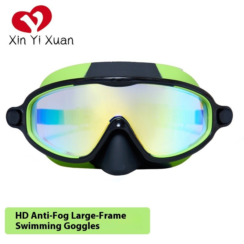Children's swimming goggles New large-frame adult snorkeling silicone swimming goggles Electroplated