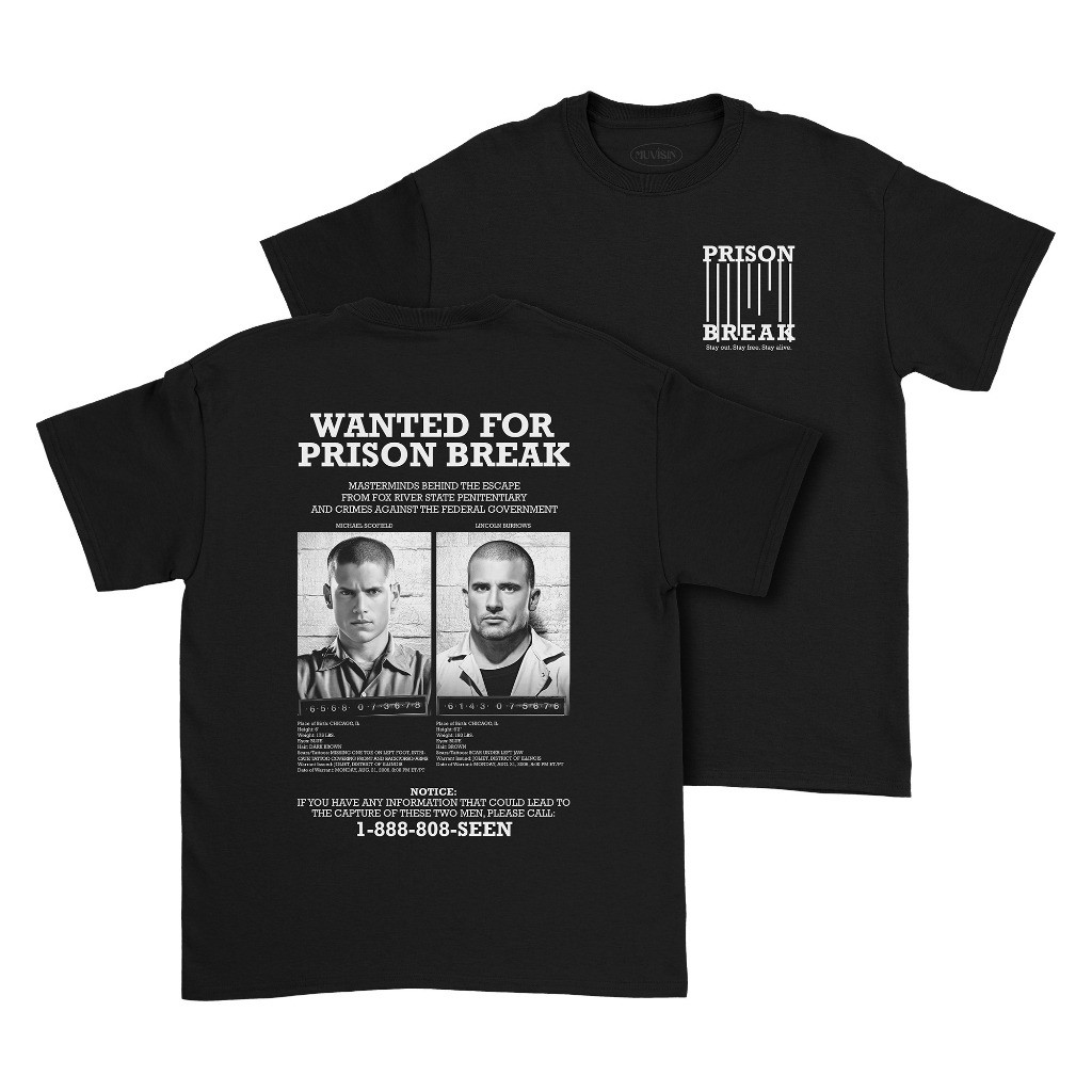 เสื้อยืด Prison Break Muvisin รูปแบบภาพยนตร์ชุด