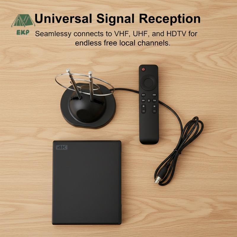 [EKP] 1PC Indoor Loop Rabbit Antenna Analog Digital Signal Universal Antenna VHF/UHF/HDTV Good