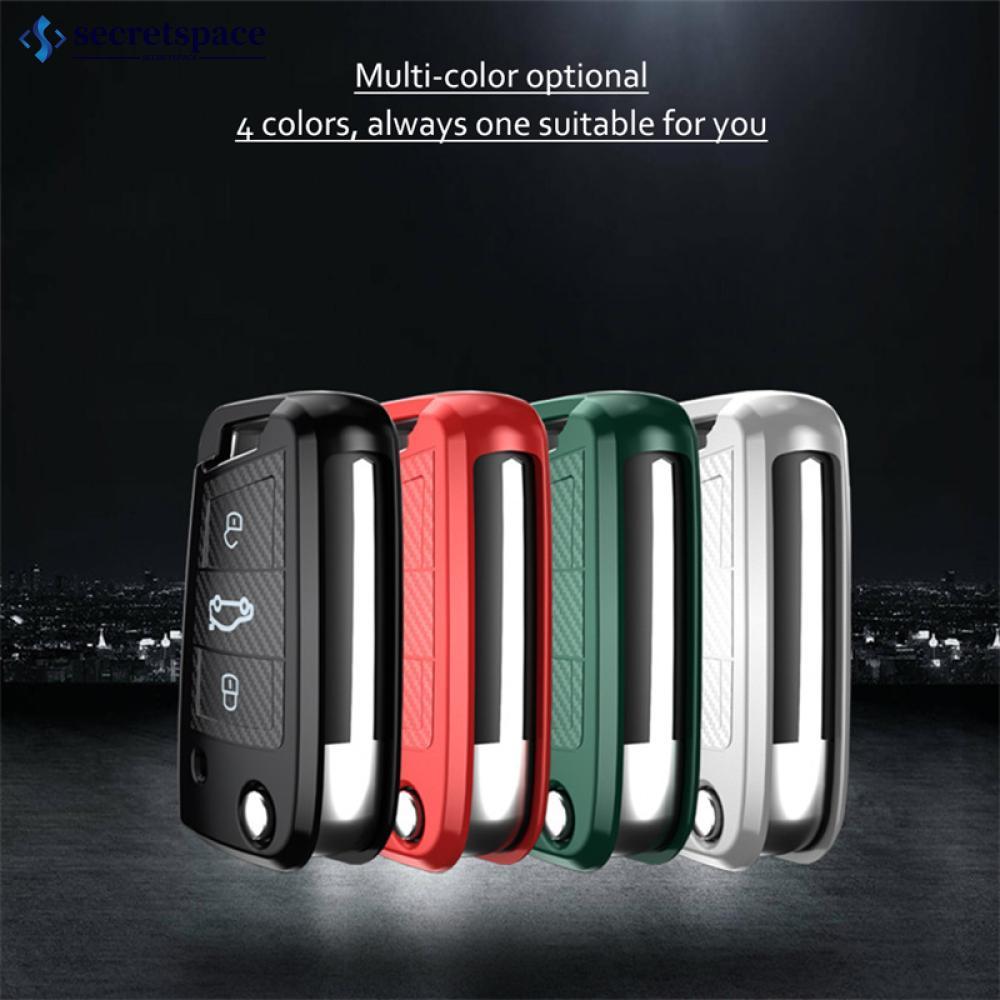 SECRETSPACE TPU รถ Flip Key Case สําหรับ VW Volkswagen Golf 7 MK7 3 4 5 6 6r E8H3