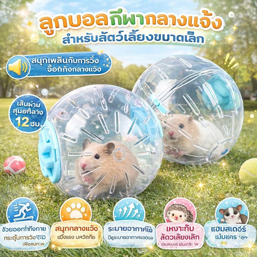 ลูกบอลกีฬากลางแจ้ง สำหรับสัตว์เล็ก พลาสติก เหมาะสำหรับการวิ่งจ็อกกิง หนูแฮมสเตอร์ ออกกำลังกาย