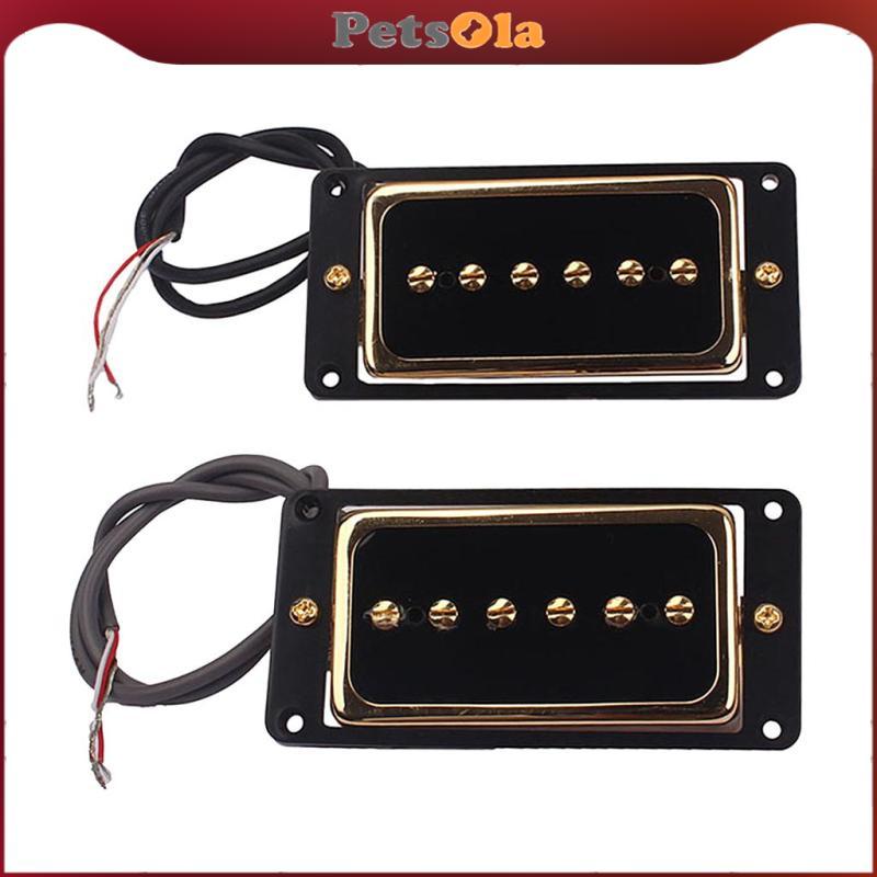[PETSOLA] Black Frame Alnico 5 Single Pickup Set P90 Soap Bar สําหรับกีตาร์ไฟฟ้า Accs