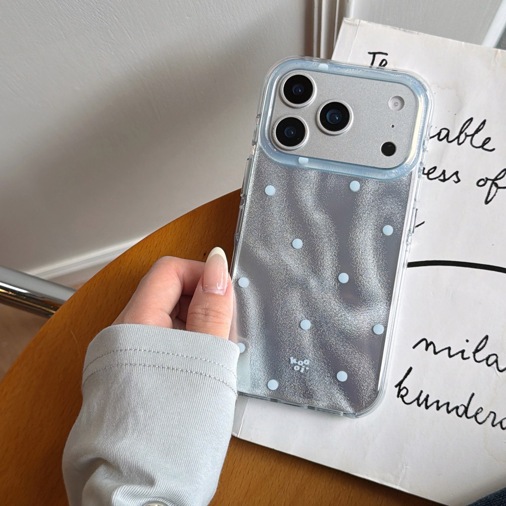 น้ําไหล Glitter Wave Point Polka Dot เคสโทรศัพท์สําหรับ iPhone 17 Pro 16 15 14 Pro Max 13 Soft Bling ฝาครอบป้องกัน funda