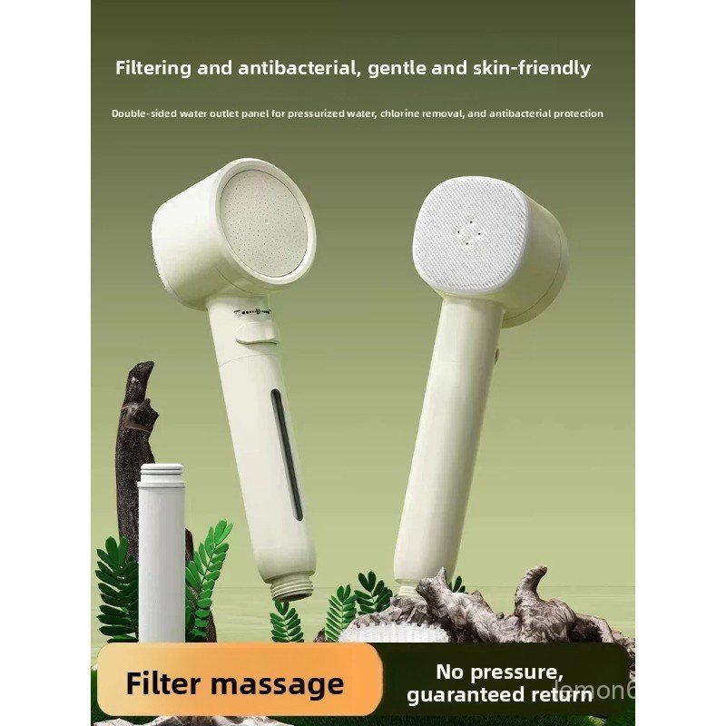 หัวฝักบัวแรงดันห้องน้ํากรองคู่ Dechlorination Antibiotic ยาวนานกรององค์ประกอบน้ํา Purification Skin Beauty Bath หัวฝักบัว