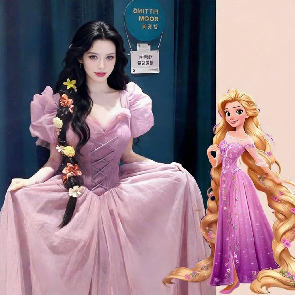 ชุดคอสเพลย์เจ้าหญิง Le Pei จาก Tangled (Rapunzel) สีม่วง สำหรับผู้ใหญ่
