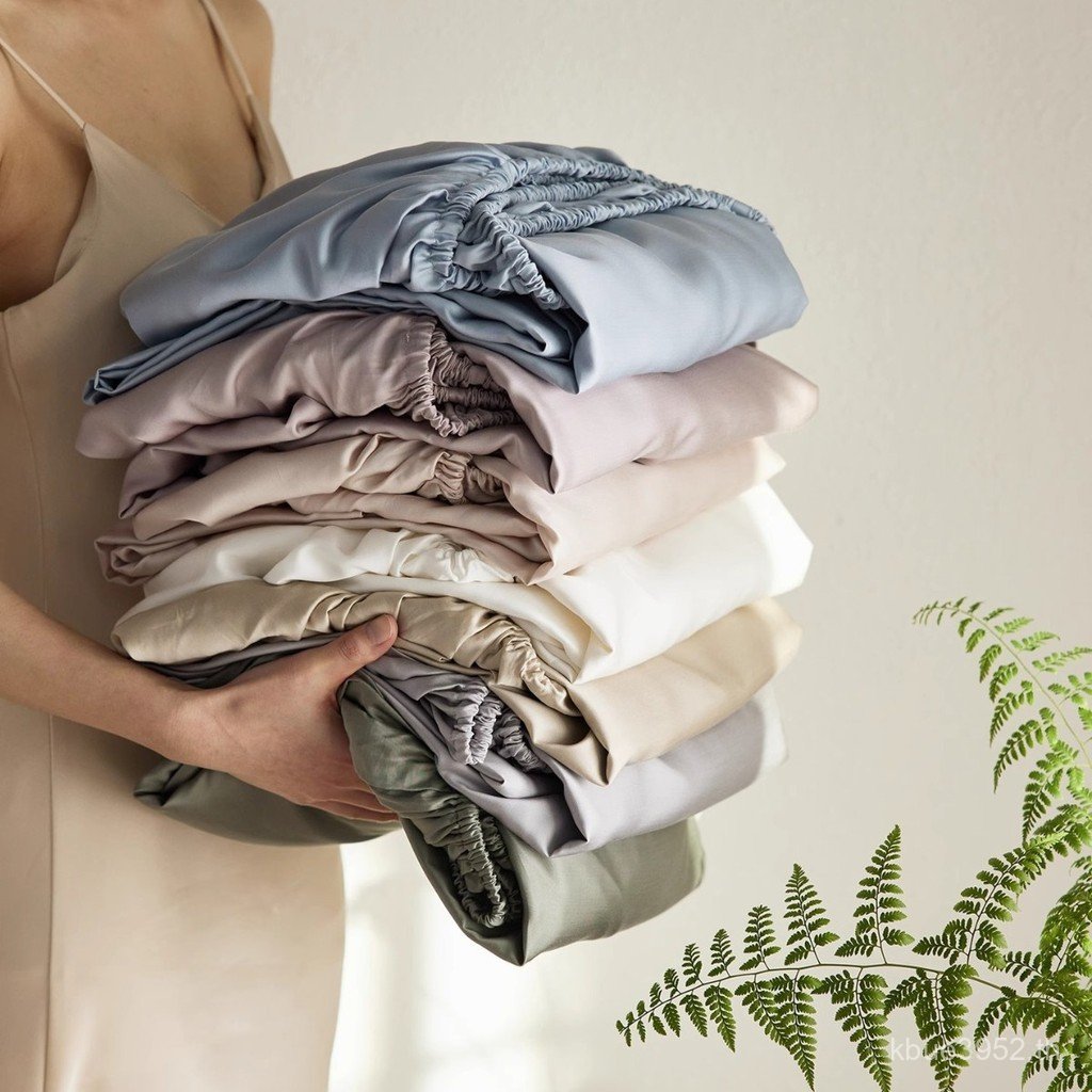 แท้คุณภาพสูง Lanxidan Classy Day 100 ชิ้น Super Single Bed Sheet Bed Piece Pure Color 0.13d Hat Feel