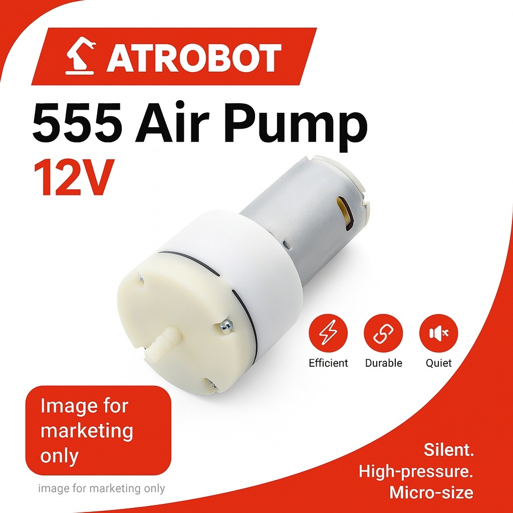 555 Micro Air Pump ปั๊มลมสูญญากาศ 12V DC Diaphragm แรงดันสูง เงียบ ขนาดเล็ก สำหรับเก้าอี้นวด