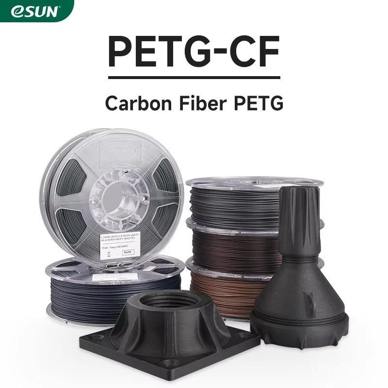 ESUN PETG-CF 3D เครื่องพิมพ์เส้นใยความแข็งแรงสูง 1.75 มม. 1 กก.สําหรับ Bambu Lab 3D เครื่องพิมพ์