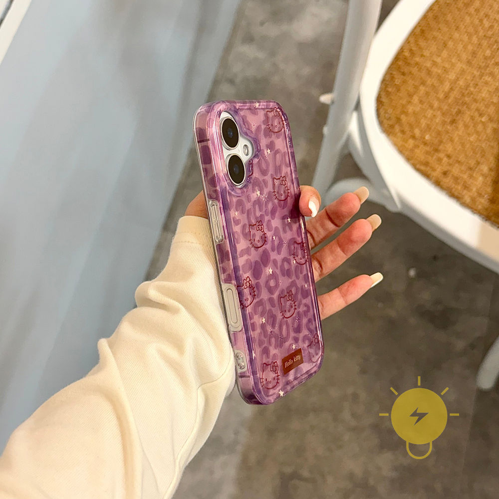 For เคสไอโฟน TPU Leopard Print Keychain Chain Purple Leopard Kitty เคส Phone Case For iPhone 17 Pro Max 16 15 14 13 Cover  Aesthetic Korean Cute ราคา ถูกที่สุด ดีลบีเคเค แกลเลอรีภาพที่ 8