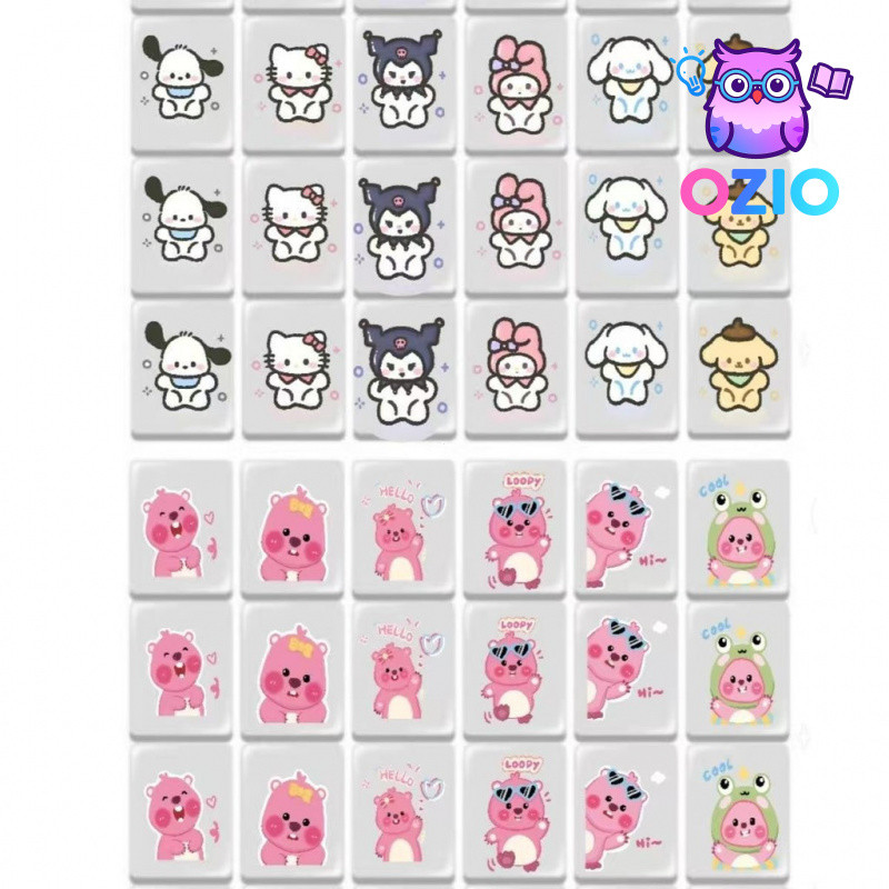 สนุก Hello Kitty Mahjong Push Music Creative Sanrio Card Push Music ของเล่นเพื่อการศึกษา Little Beav