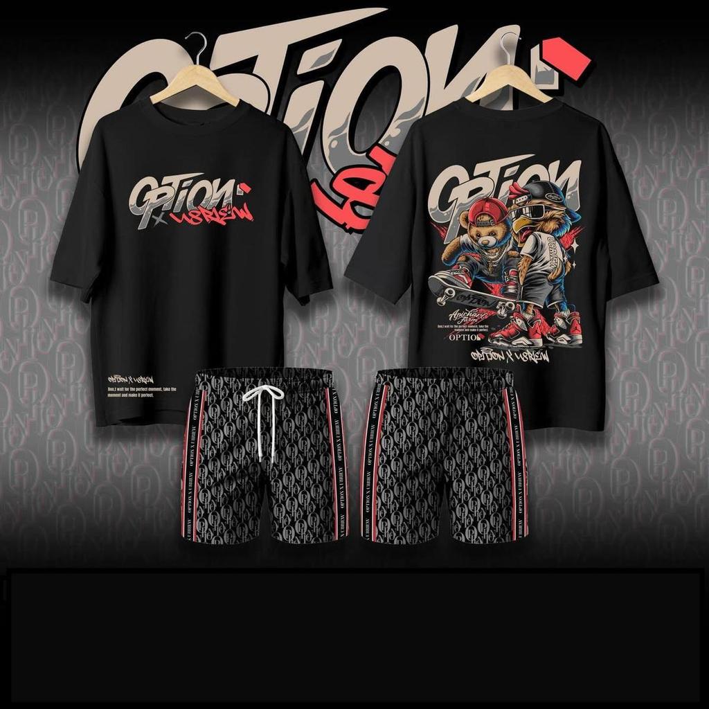 【จัดส่งถึงบ้าน 】 เสื้อยืด OPTION U8riew & ApichartFarm เสื้อยืดคอตตอนสีขาวดำ 2 สี new T-shirt S-5XL【