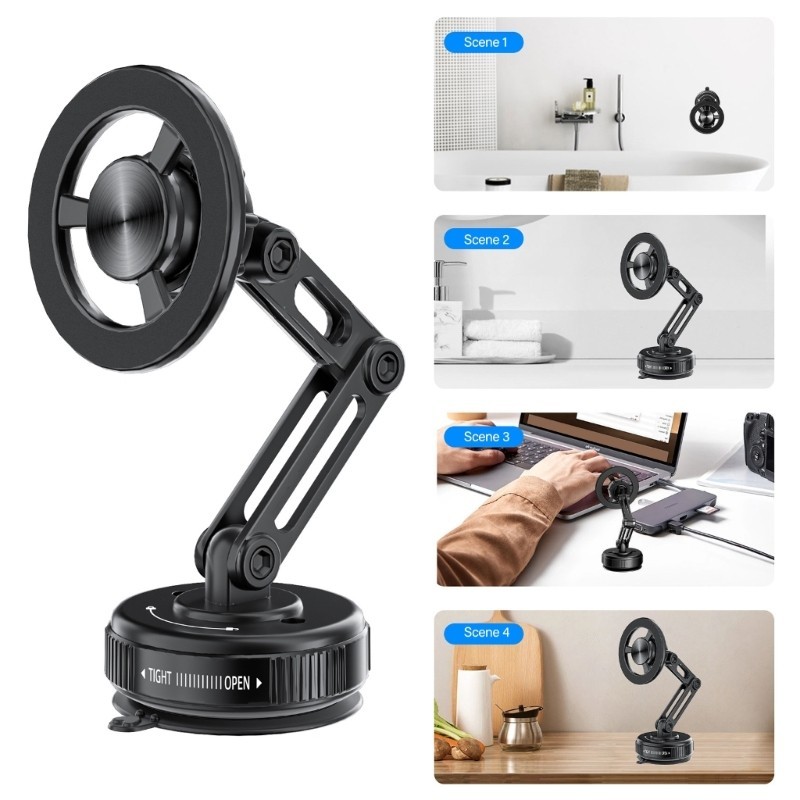 ที่ยึดโทรศัพท์ในรถ แม่เหล็กแรงดูดสูง ติดกระจกหน้ารถ ยึดแน่นไม่หล่น หมุนได้ 360 องศา รองรับทุกขนาดมือถือ