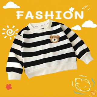 เสื้อดำเด็กผู้ชาย เสื้อแขนยาวเด็ก คอกลม แขนยาว ลายแถมขาวดำ ง…