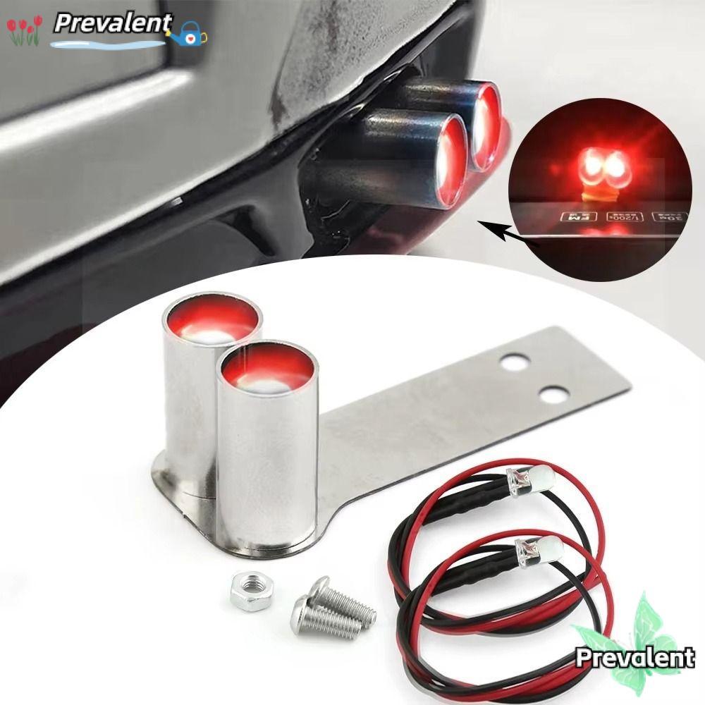 PREVALENT ท่อไอเสียโลหะคอหางพร้อมไฟ LED รุ่นการปรับเปลี่ยนรถจําลองท่อไอเสีย, สแตนเลสสําหรับ Redcat/H