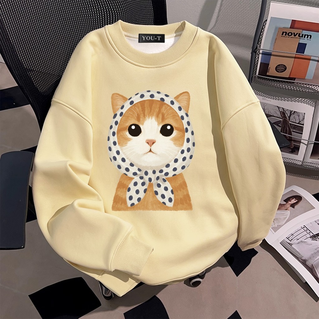 yout-trend🔥เสื้อกันหนาว แขนยาว คอกลม สไตล์เกาหลี ลาย "QOLLECTION DOG" ผ้าสำลีนิ่มค่ะ สําหรับผู้ชาย แ