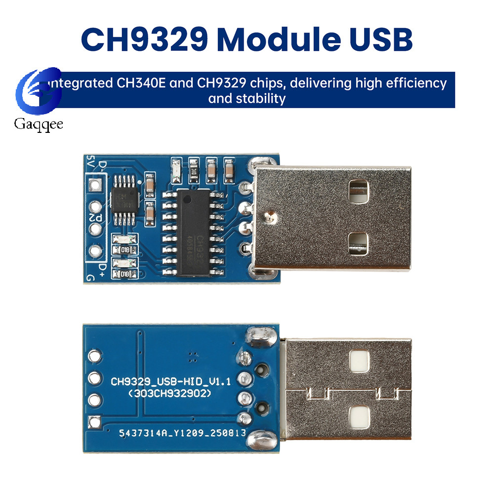 GAQQEE USB 2.0 ถึงอุปกรณ์คีย์บอร์ดและเมาส์ USB-HID มาตรฐานโมดูล CH9329 พร้อมอินเทอร์เฟซ USB