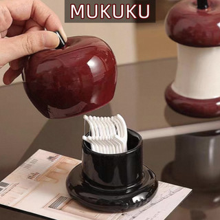 MUKUKU รูปแอปเปิล กล่องไม้จิ้มฟัน ครัวเรือน กล่องใส่ของ ป้องกันฝุ่น พลาสติกทนทาน ของใช้ในบ้าน