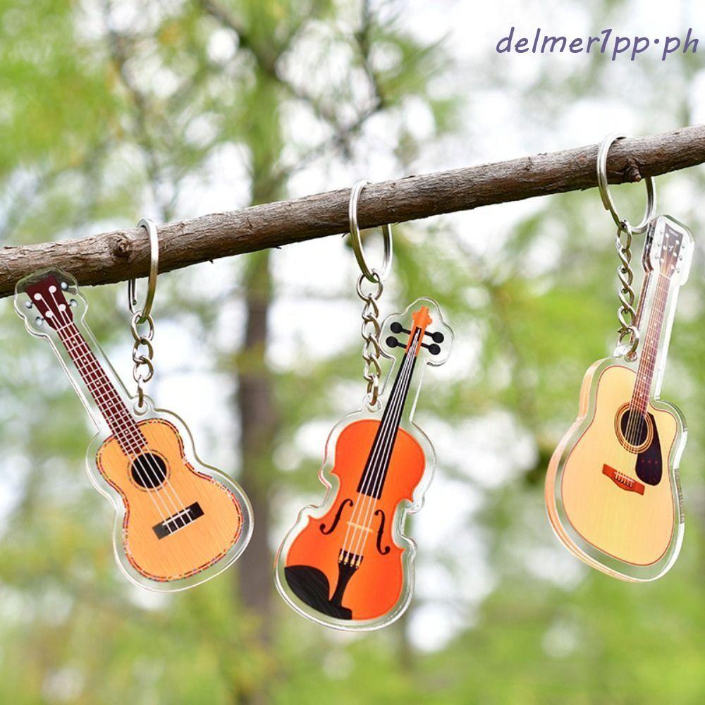 DELMERHOME กีตาร์อะคริลิคพวงกุญแจ, Ukulele VIOLIN กีตาร์จี้, Musician เครื่องประดับ Cello Trung Nguy