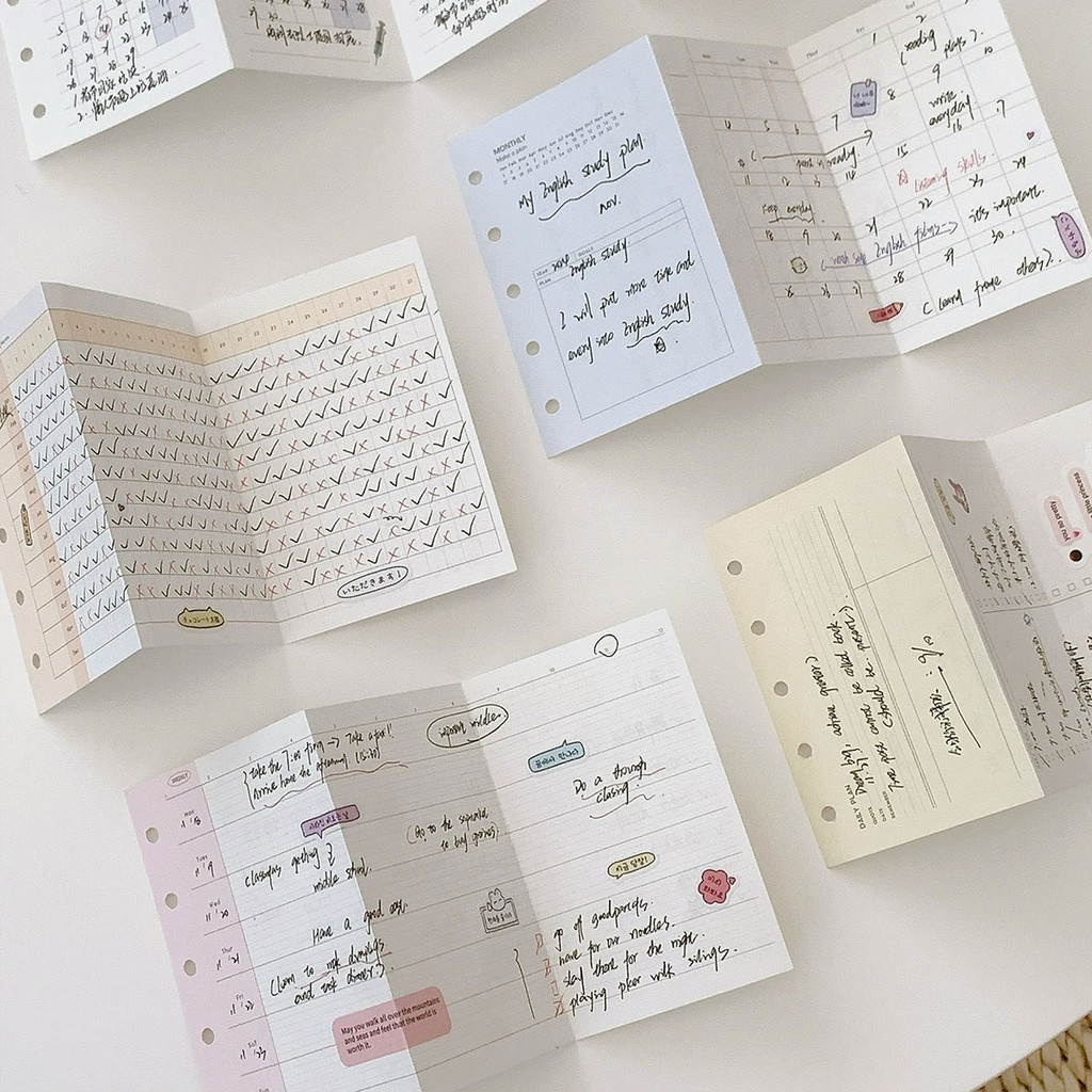 [HARU] 20 แผ่น M5 Planner Folding Series Refill Binder Paper M5 Binder Size Paper