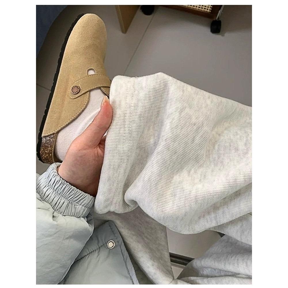 3สี กางเกงวอร์ม กางเกงขายาว เส้นเยื่องเพิ่มความพิเศษ ใส่แล้วดูผอมกางเกงกีฬาขายาวเอวยางยืดสีเทา ทรงหลวม กางเกงขายาวทรงหลว - รูปที่ 7