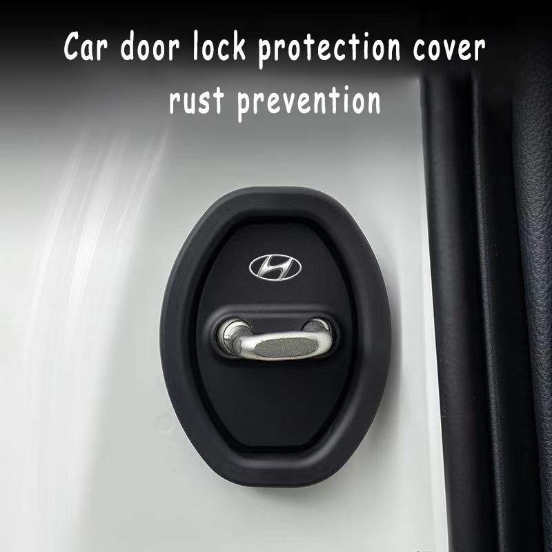 4 ชิ้น Hyundai ซิลิโคนรถประตูล็อคฝาครอบป้องกันประตูล็อคโช้คอัพเงียบอุปกรณ์เสริมสําหรับ Hyundai Ioniq