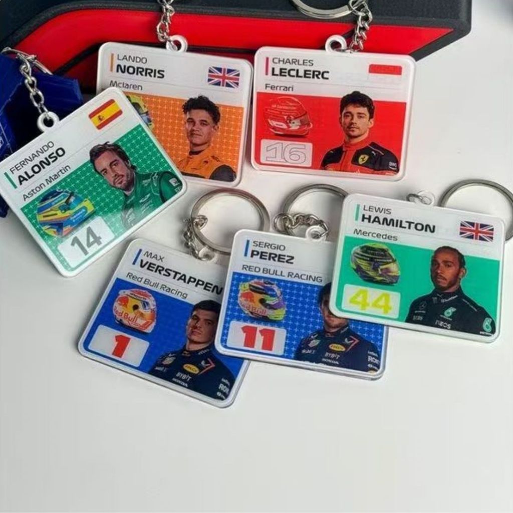 พวงกุญแจรูปภาพ F1 Rider, Leclerc, Lewis, Norris, Verstappen, เครื่องประดับกระเป๋าเป้สะพายหลัง F1
