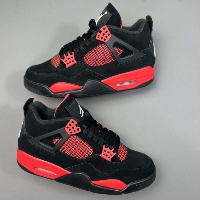 รองเท้า Jordans โมเดลเบอร์ 4 สีแดงThunder แบบลำลอง IYLI CFOF