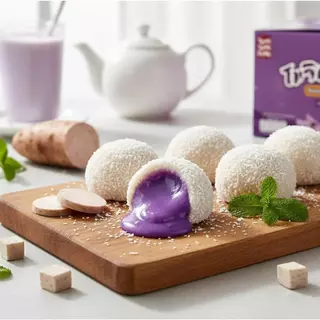 โมจิญี่ปุ่น ขนมโมจิไส้ครีมหอมหวาน 1 กล่อง 12 ชิ้น แป้งหนึบ ไส้แน่น หอมอร่อย