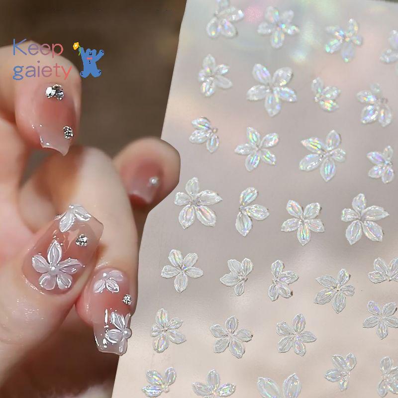Keepgaiety-t สติกเกอร์ติดเล็บ 5 กลีบดอกไม้เล็ก สดใส สีสดใส DIY เล็บ [ใหม่]