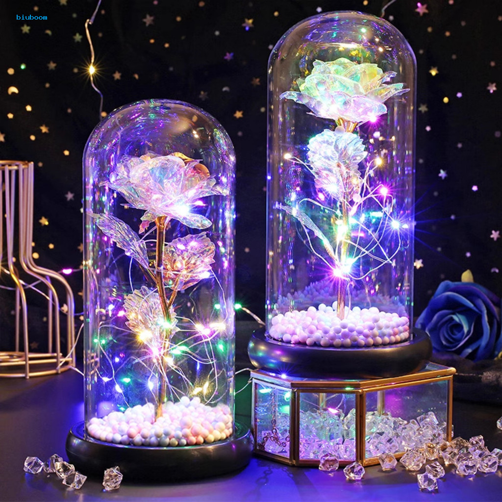 Led Illuminated Rose Eternal Rose ของขวัญ Eternal Light-up Rose ในโดมของขวัญโรแมนติกสําหรับแม่ภรรยาย