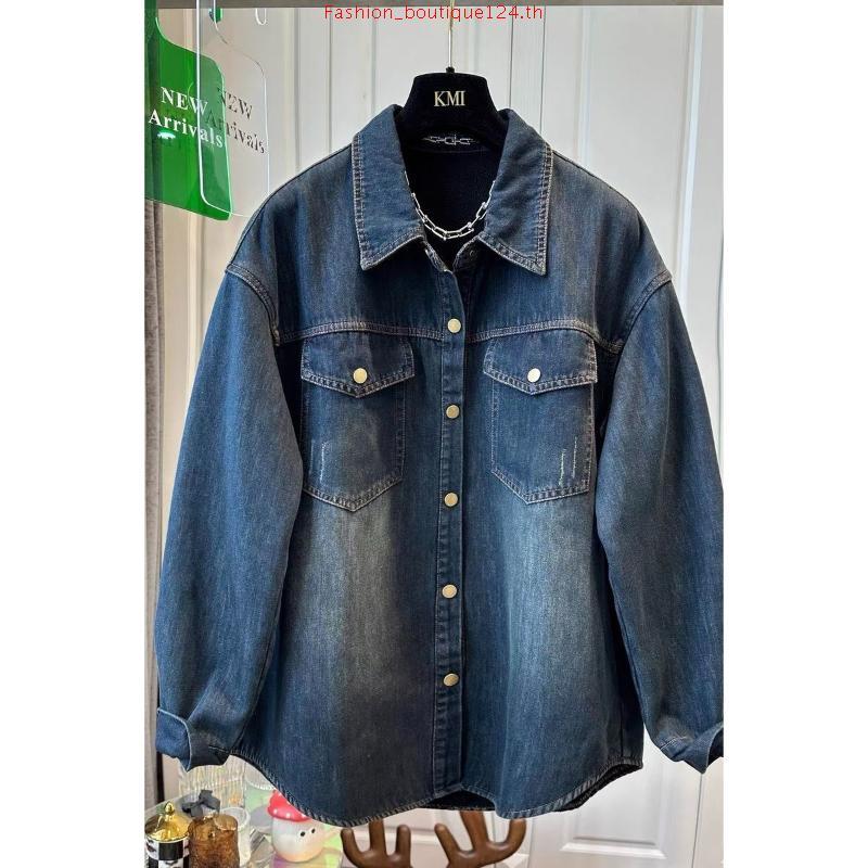 HELIA JACKET เสื้อเชิ๊ต แจ็คเก็ตยีนส์ ปักโลโก้ Atipa