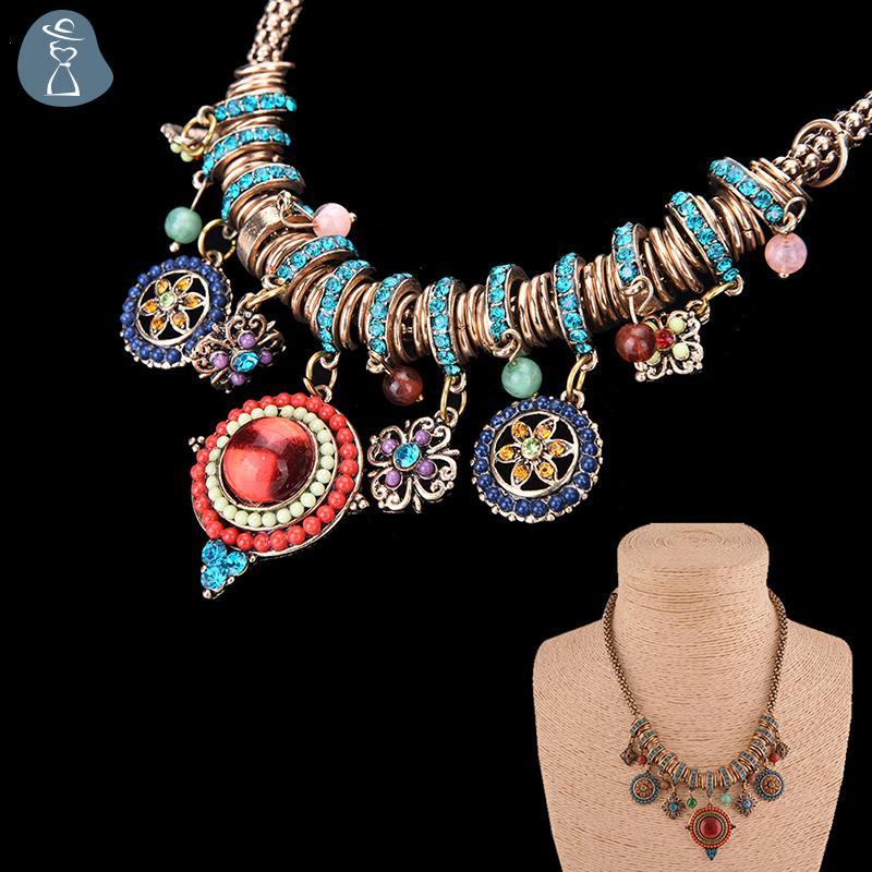 [PANDAB] ใหม่ยิปซีชาติพันธุ์ชนเผ่า Boho Chain Bid สร้อยคอ sel จี้ Fringe JOO