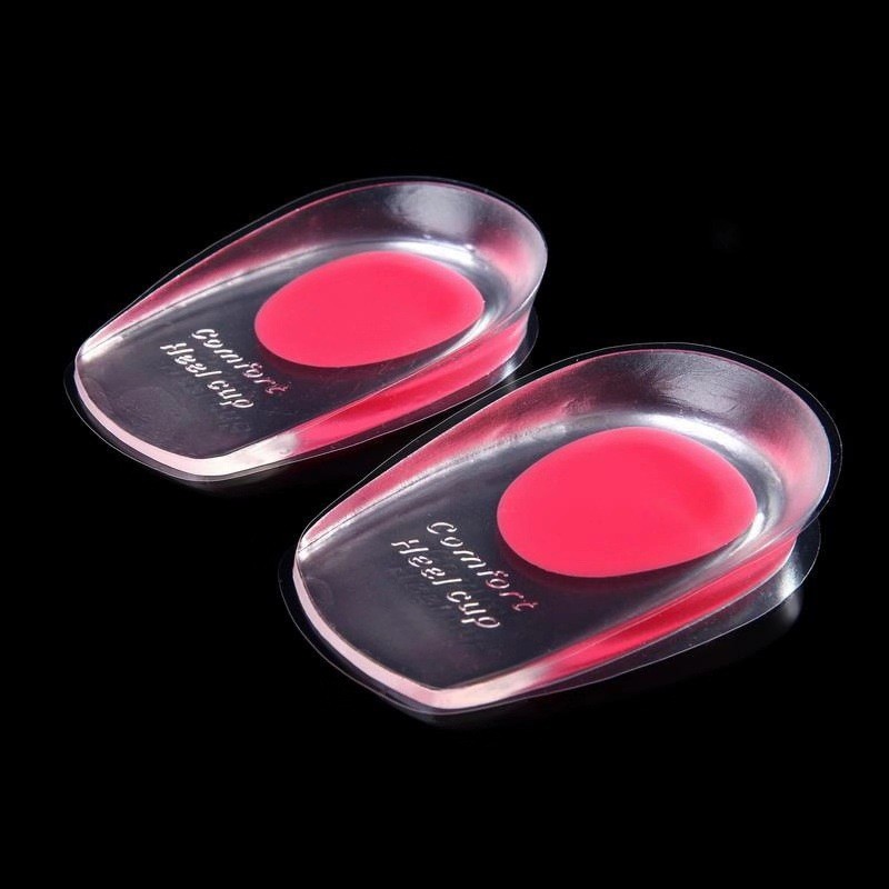 แผ่นส้นหนาครึ่งขนาด Pad Heel Cup Shock-Absorbing Heel Pad pu ซิลิโคนส้น Pad Heel Pad Insole