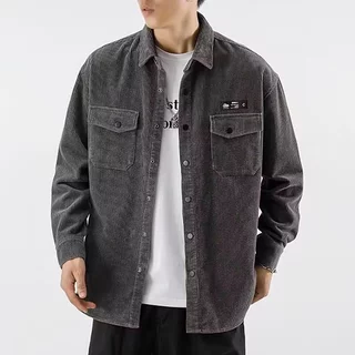 เสื้อฤดูใบไม้ร่วงชาย สไตล์ญี่ปุ่น วินเทจ แขนยาว ดีไซน์พิเศษ ขนาดไม้วัดเป็นเซนติเมตร ให้ความรู้สึกสบายและเท่ๆ สำหรับการแต