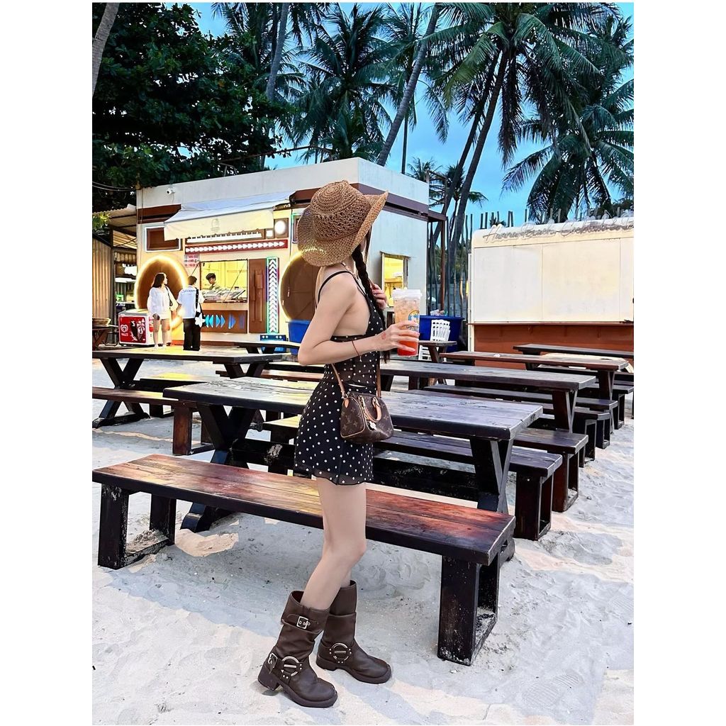 [SUMMER LUV] ชุดว่ายน้ำสองชิ้นลายจุดสีดำ ดีไซน์สวยงามสำหรับฤดูร้อน ราคา ถูกที่สุด ดีลบีเคเค แกลเลอรีภาพที่ 2