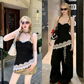 Rosie🌸พร้อมส่ง 🥨เสื้อซาตินลูกไม้สายเดี่ยวทรงเข้ารูปสุดเลิศความพรีเมียมสูง ดีไซน์ผูกหลังชายนุ่มแฟชั่นเซ็กซี่สาวๆ