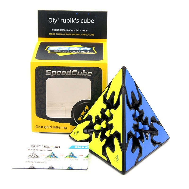 รถของเล่น จิ๊กซอว์ Qiyi Gear Pyramid Rubik's Cube Alien Set Triangle Rubik's Cube ของเล่นเพื่อการศึก