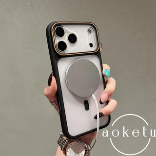 หน้าต่างขนาดใหญ่ตัดกันวงกลมเคสโทรศัพท์แม่เหล็กฝ้าเหมาะสําหรับ ไอโฟน 11 12 13 14 15 16 17 มือโปร สูงสุด กึ่งโปร่งใสรวมทุกอย่างฝาครอบป้องกันการตก