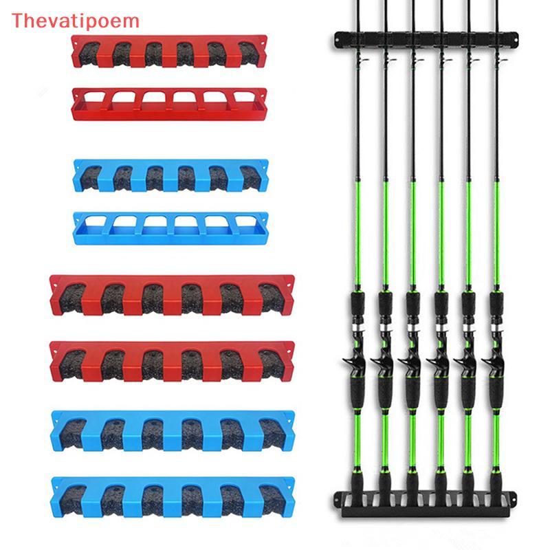 [Thevatipoem] ชั้นวางคันเบ็ด 6 ก้าน ติดผนัง ออกแบบให้สามารถปรับเปลี่ยนได้ เพื่อการแสดงและจัดเก็บเสาตกปลาระบบที่แน่นอนและทนทาน