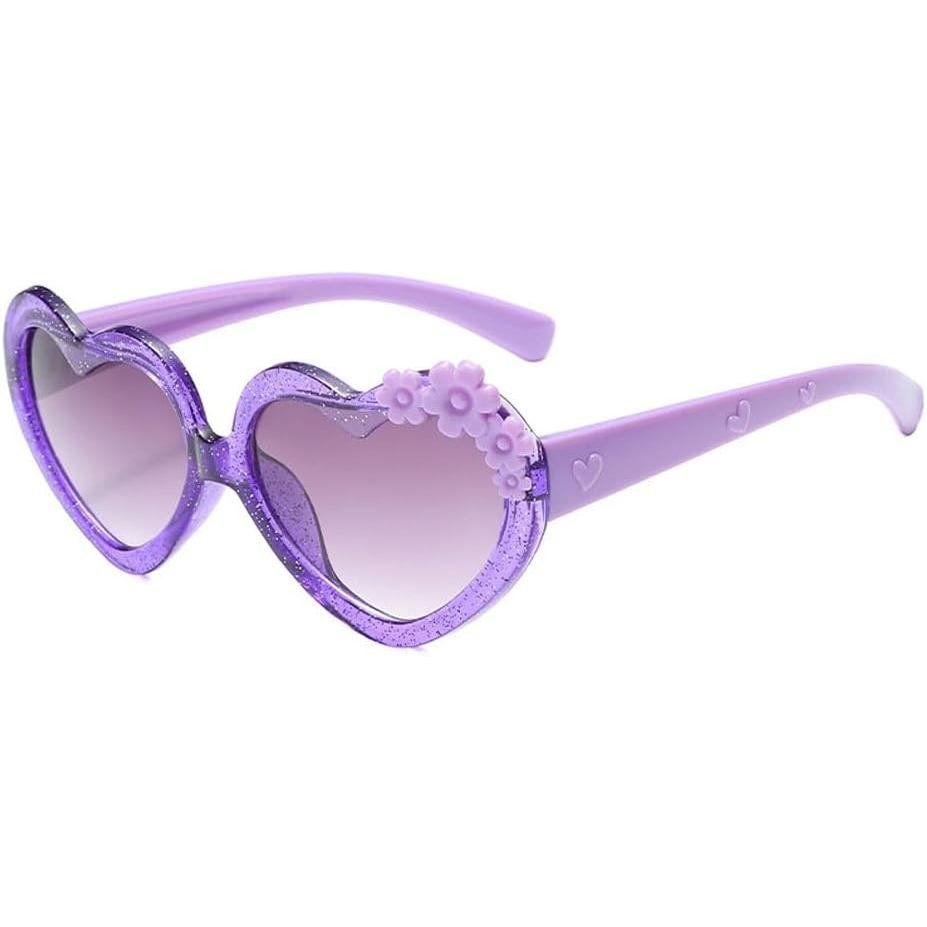 OZPYKAE Girl Heart Flower Sunglasses,Heart Shaped Cute Glasses UV 400 Protection Outdoor Girl Boy Gi