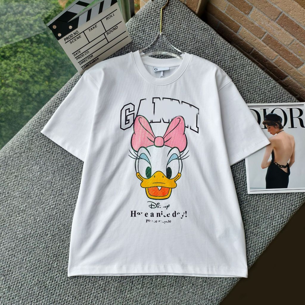 J2II GAN Early Spring Niche Collaboration Cartoon Anime Print Fashion Casual Versatile Crew Neck Sho