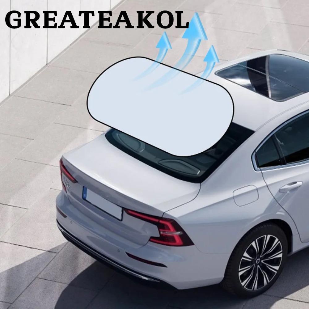 Greateskol ม่านบังแดดหน้าต่างด้านหลัง, UV Reflection พร้อมถ้วยดูดฝาครอบบังแดด, UV-Anti ฉนวนกันความร้อนพับกระจกบังแดดรถ