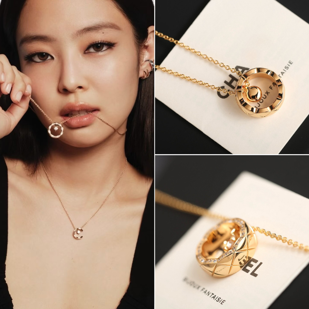 【พรีออเดอร์ 15 วัน】CCC Coco สร้อยคอลายตาราง เงินแท้ 92.5% ทองชุบด้วย