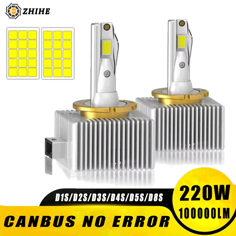 D1S D2S D3S D4S D5S D8S LED ไฟหน้ารถ HID D1R D2R D3R D4R D5R D8R หลอดไฟ 100000LM โคมไฟเทอร์โบ Canbus