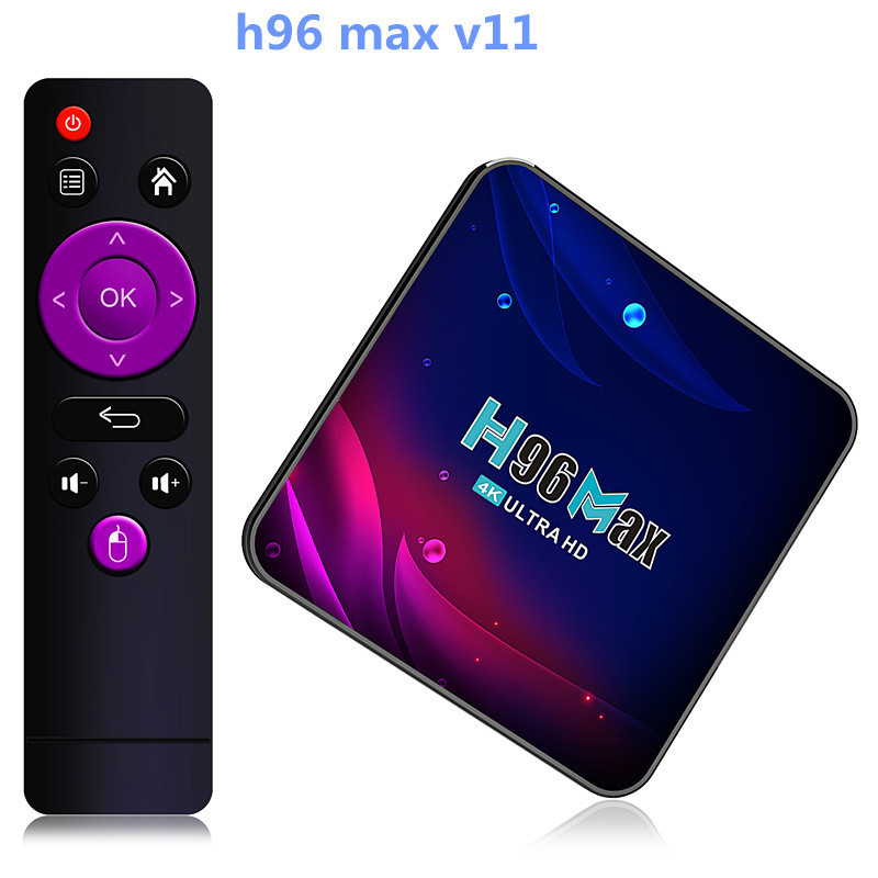 H96MAX V11 Android 11.0 ชุดกล่องด้านบน 4G/32G RK3318 5GWiFi 4k HDบลูทูธ